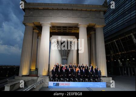 (First row L-R) : Prime Minister of Canada Stephen Harper, President of Bulgaria Rosen Plevneliev, Prime Minister of Belgium Elio Di Rupo, Prime Minister of Albania Dr. Sali Berisha, President of the United States of America Barack Obama, NATO Secretary General Anders Fogh Rasmussen, Prime Minister of the United Kingdom David Cameron, President of Turkey Abdullah Gul, Prime Minister of Spain Mariano Rajoy, President of Slovenia Danilo Turk. (Second row L-R): President of Croatia Ivo Josipovic, President of the Czech Republic Vaclav Klaus, Prime Minister of Denmark Helle Thorning-Schmidt, Presi Stock Photo