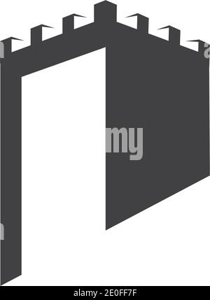 Castle vector illustration icon Logo Template design Stock Vector