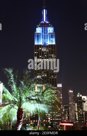 View of the Outdoor Rooftop Bar '230 fifth'. It's panoramic terrace provides you with a magnificent view of Manhattan but also on the Empire State Building in New York City, NY, USA on May 25, 2012. Photo by Marie Psaila/ABACAPRESS.COM Stock Photo