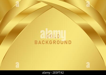 Gold curved lines presentation background Stock Vector
