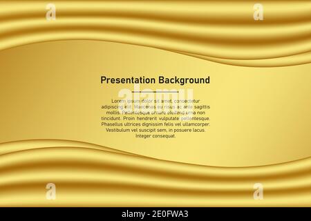 Gold wave presentation background  creative design Stock Vector