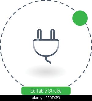cable vector icon editable stroke outline icons for web and mobile Stock Vector