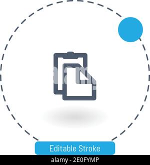 paste vector icon editable stroke outline icons for web and mobile Stock Vector