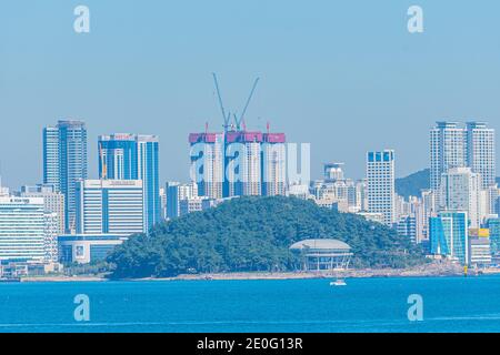 Skyline of Busan with Nurimaru APEC house, Republic of Korea Stock Photo