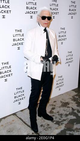 Karl Lagerfeld at the New York exhibition of The Little Black Jacket ...