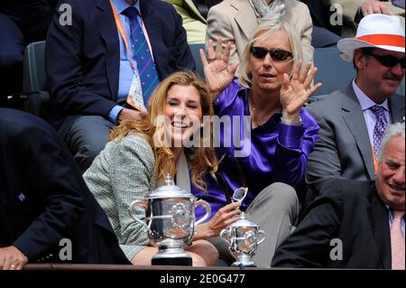Monica Seles and Martina Navratilova attending the Women Final of the French Tennis Open 2012 at the Roland Garros stadium in Paris, France, on June 9, 2012. Photo by Christophe Guibbaud/ABACAPRESS.COM Stock Photo