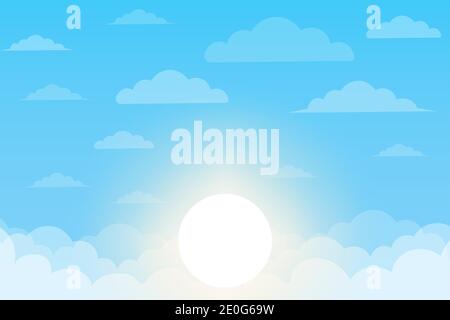 Blue sky vector background flat design Stock Vector