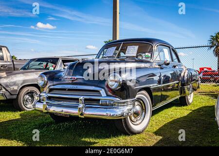 Daytona Beach, FL - November 28, 2020: 1951 Chevrolet DeLuxe at a local car show. Stock Photo