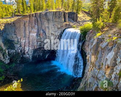 Rainbow Falls in Devils Postpile National Monument, California Stock Photo