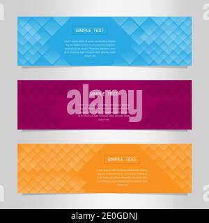 Abstract colorful geometric banner collection Stock Vector