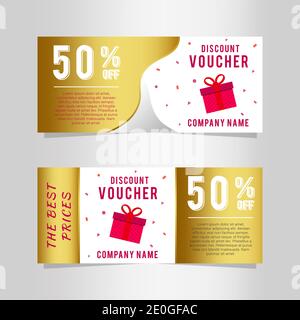 Modern gift voucher banner template with gift box Stock Vector