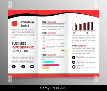 Business trifold brochure infographic template Stock Vector