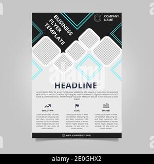 Modern mosaic business flyer template Stock Vector