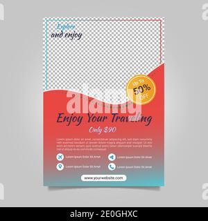 Modern travel flyer design  template Stock Vector