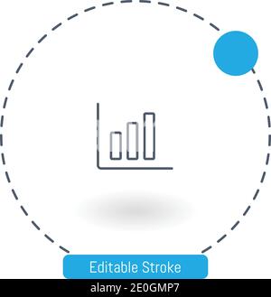 bar chart vector icon editable stroke outline icons for web and mobile Stock Vector
