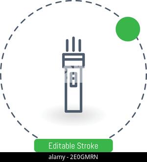 flashlight vector icon editable stroke outline icons for web and mobile Stock Vector