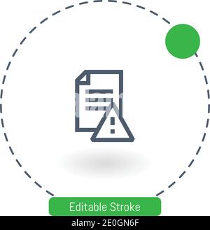 corrupt file vector icon editable stroke outline icons for web and mobile Stock Vector