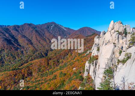 Ulsan Bawi peak at Seoraksan national park in the Republic of Korea Stock Photo