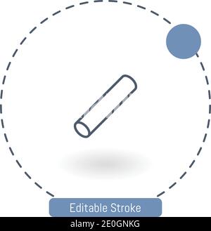 chalk vector icon editable stroke outline icons for web and mobile Stock Vector