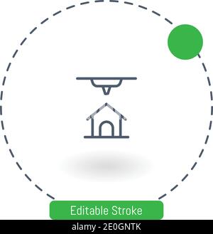 d printer vector icon editable stroke outline icons for web and mobile Stock Vector