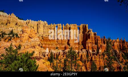 Wall of Windows in Bryce Amphitheater, Bryce Canyon National Park, Utah Stock Photo