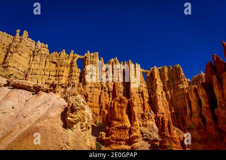 Wall of Windows in Bryce Amphitheater, Bryce Canyon National Park, Utah Stock Photo