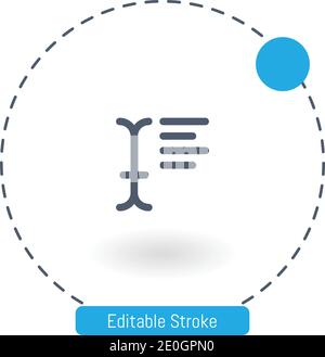align text vector icon editable stroke outline icons for web and mobile Stock Vector
