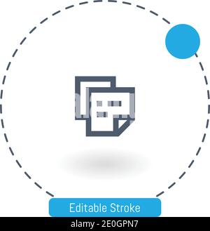 duplicated vector icon editable stroke outline icons for web and mobile Stock Vector