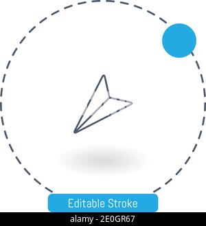 paper plane vector icon editable stroke outline icons for web and mobile Stock Vector