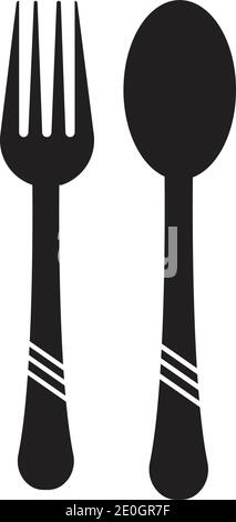 Cutlery vector icon illustration sign Cutlery and Kitchen Set Icon Design Template Stock Vector
