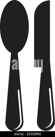 Cutlery vector icon illustration sign Cutlery and Kitchen Set Icon Design Template Stock Vector