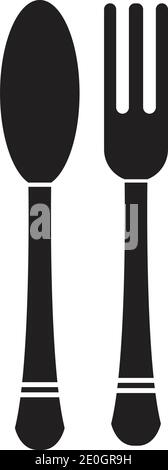 Cutlery vector icon illustration sign Cutlery and Kitchen Set Icon Design Template Stock Vector