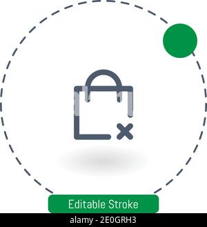 remove from cart vector icon editable stroke outline icons for web and mobile Stock Vector