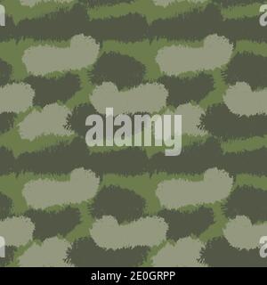 Green Brush Stroke Camouflage abstract seamless pattern background suitable for fashion textiles, graphics Stock Photo