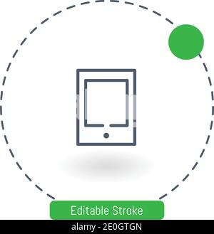 rectangular tablet vector icon editable stroke outline icons for web and mobile Stock Vector