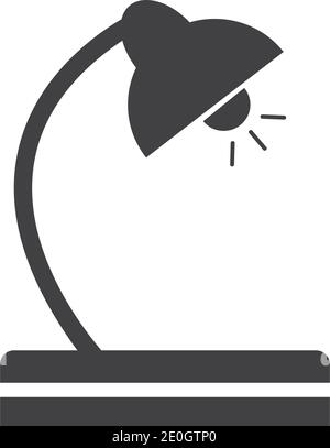 able lamp glyph icon. Desk lamp. Silhouette symbol. Negative space. Vector isolated illustration Stock Vector
