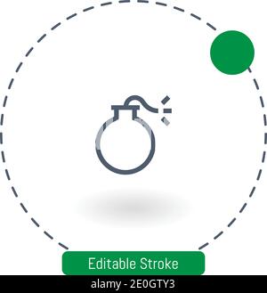 bomb vector icon editable stroke outline icons for web and mobile Stock Vector
