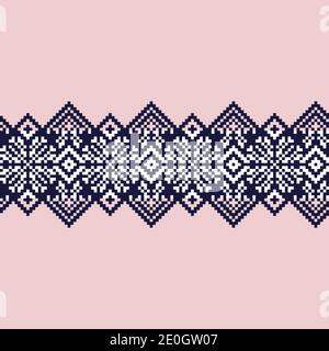 Christmas snowflake fair isle pattern background suitable for fashion textiles, knitwear Stock Vector