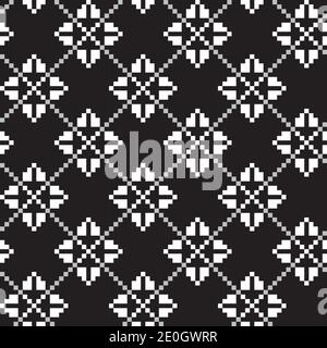 Christmas snowflake fair isle pattern background suitable for fashion textiles, knitwear Stock Vector