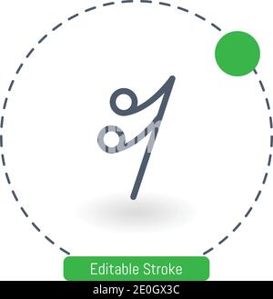 sixteenth note vector icon editable stroke outline icons for web and mobile Stock Vector