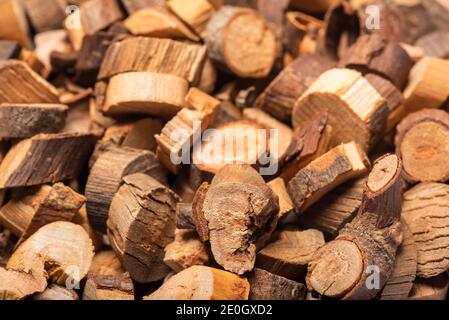 Chinese cinnamon, latin name Cinnamomum cassia heap extreme close-up view Stock Photo