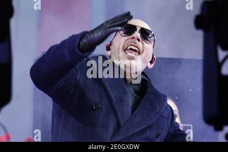 New York, United States. 31st Dec, 2020. Pitbull performs in Times Square on New Year's Eve on Thursday, December 31, 2020 in New York City. Pool Photo by Gary Hershorn/UPI Credit: UPI/Alamy Live News Stock Photo