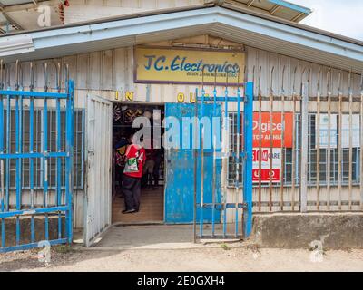 JC. Electronics, an electronics shop in Wewak, the capital of East Sepik, Papua New Guinea. Stock Photo