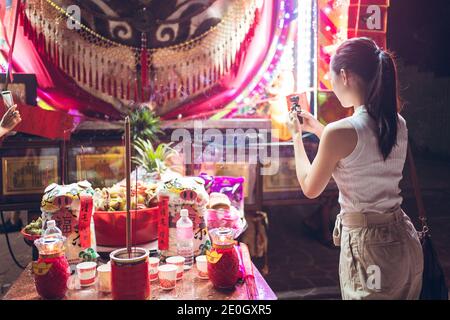 Hsinchu, Taiwan; September 7, 2020: Huge pig exhibited at fair during annual religious festival in rural Taiwan Stock Photo