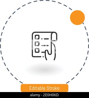 to do list vector icon editable stroke outline icons for web and mobile Stock Vector