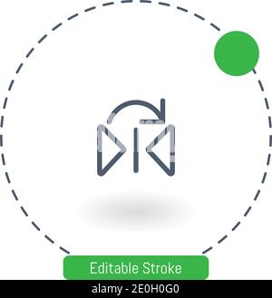 flip vector icon editable stroke outline icons for web and mobile Stock Vector