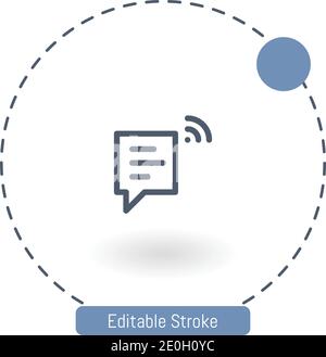 voice command vector icon editable stroke outline icons for web and mobile Stock Vector