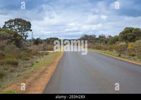 tarred road east of Augusta in the southwest of Western Australia Stock Photo