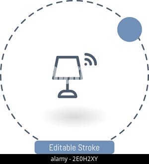 smart light vector icon editable stroke outline icons for web and mobile Stock Vector
