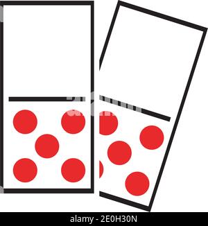 Domino Vector illustration, domino card icon template vector illustration design Domino card logo design illustration vector Stock Vector